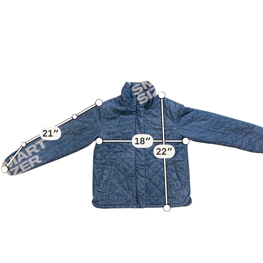Old Navy Womens Quilted Chambray Jacket XS Blue Lightweight‎ Puffer Casual - Picture 9 of 11